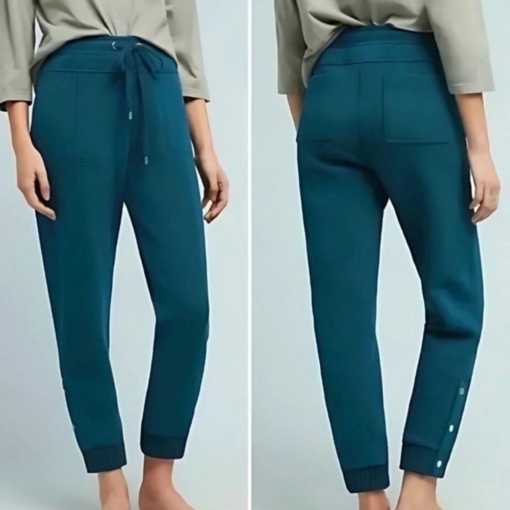 Saturday Sunday Anthropologie Dylan button jogger size M teal